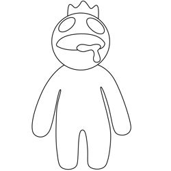 Blue Running with Knife Rainbow Friends Roblox Coloring Page in