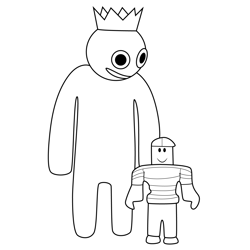 Blue Running with Knife Rainbow Friends Roblox Coloring Page in 2023