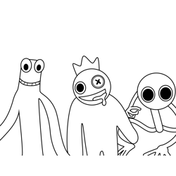 Green Raising Hand Rainbow Friends Roblox Coloring Page