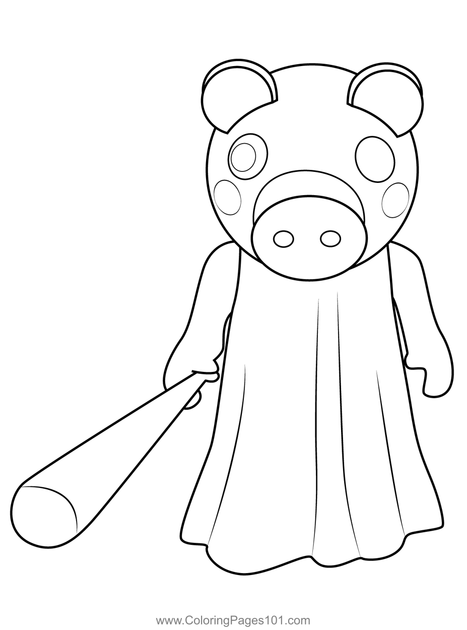 Piggy Stunned Roblox Coloring Page for Kids - Free Roblox Printable ...