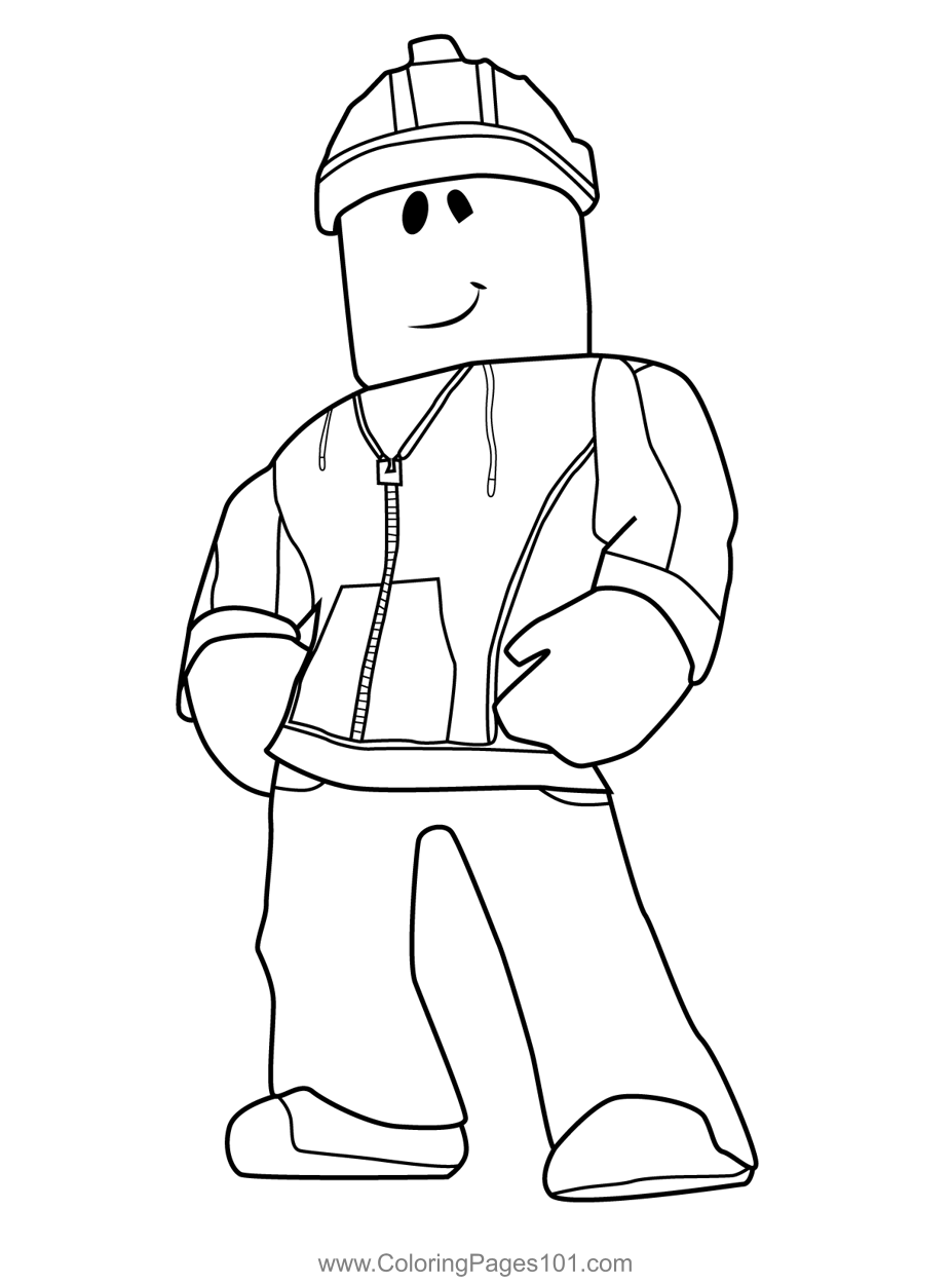 Roblox Builder Coloring Page for Kids - Free Roblox Printable Coloring ...
