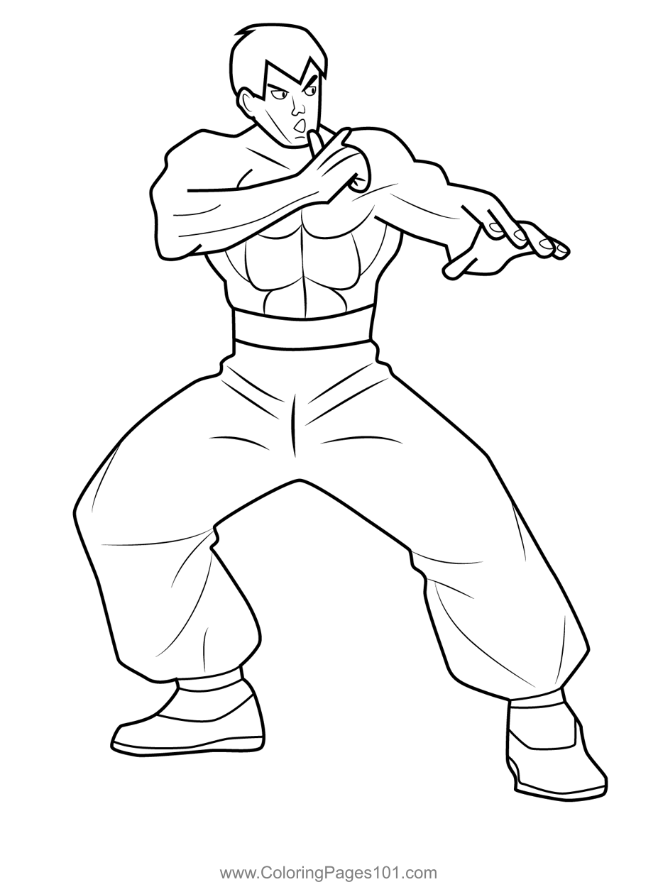 Fei Long Street Fighter Coloring Page for Kids - Free Street Fighter ...