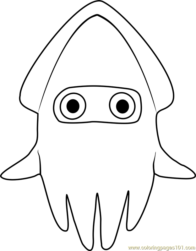 Blooper Coloring Page for Kids - Free Super Mario Printable Coloring
