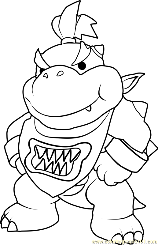 Bowser Jr Coloring Page for Kids - Free Super Mario Printable Coloring