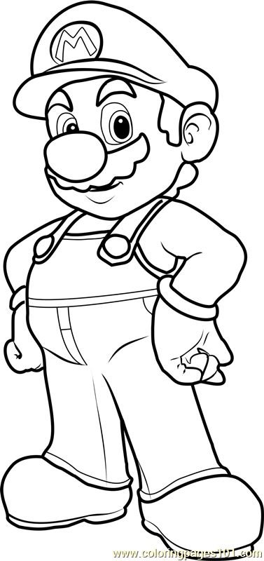 Mario Coloring Page for Kids