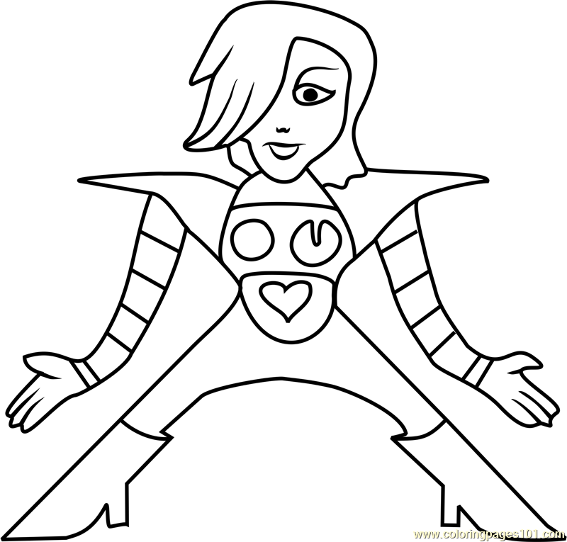 Mettaton EX Undertale Coloring Page for Kids - Free Undertale Printable