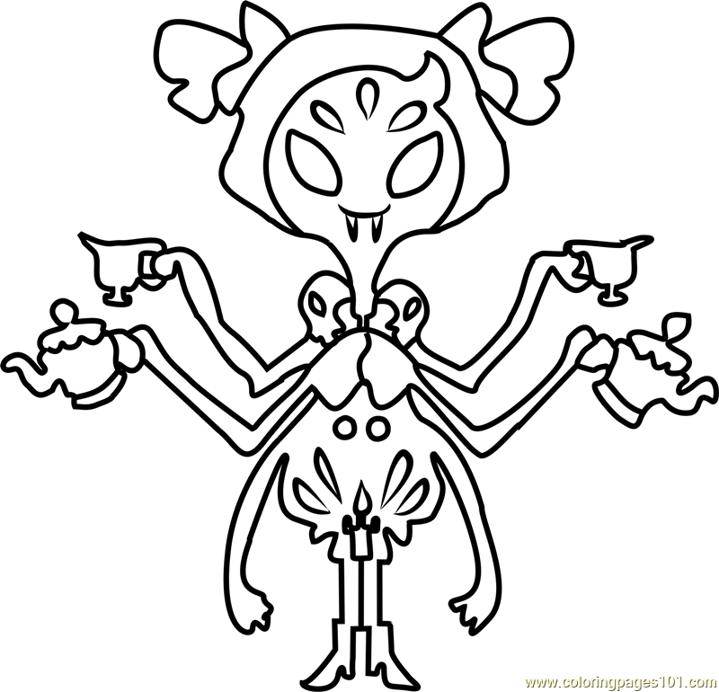 Muffet Undertale Coloring Page for Kids - Free Undertale Printable