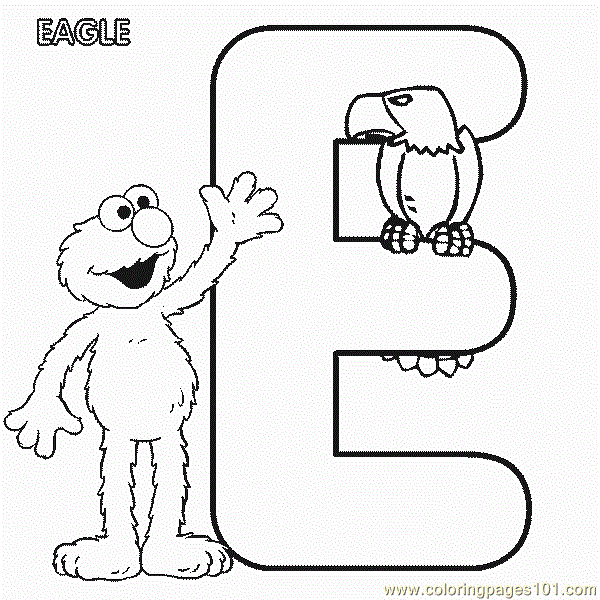 Coloring Pages Abc Letter E Eagle Sesame Street Elmo Coloring Pages 7 ...