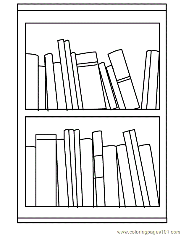 Coloring Pages Book shelf 5 (Education > Books) - free printable ...