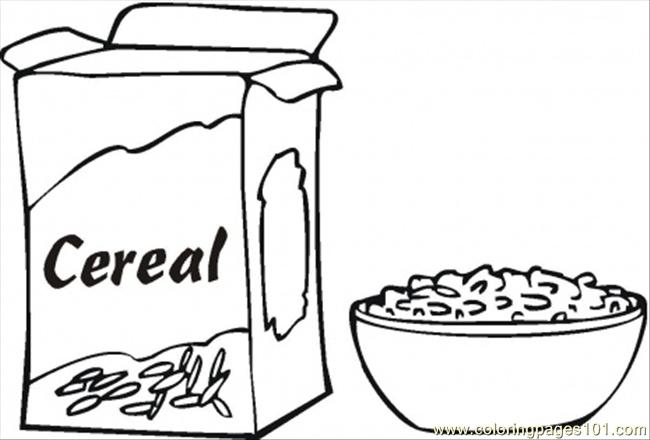 Coloring Pages Cereals For Breakfast (Food & Fruits > Breakfast) - free ...