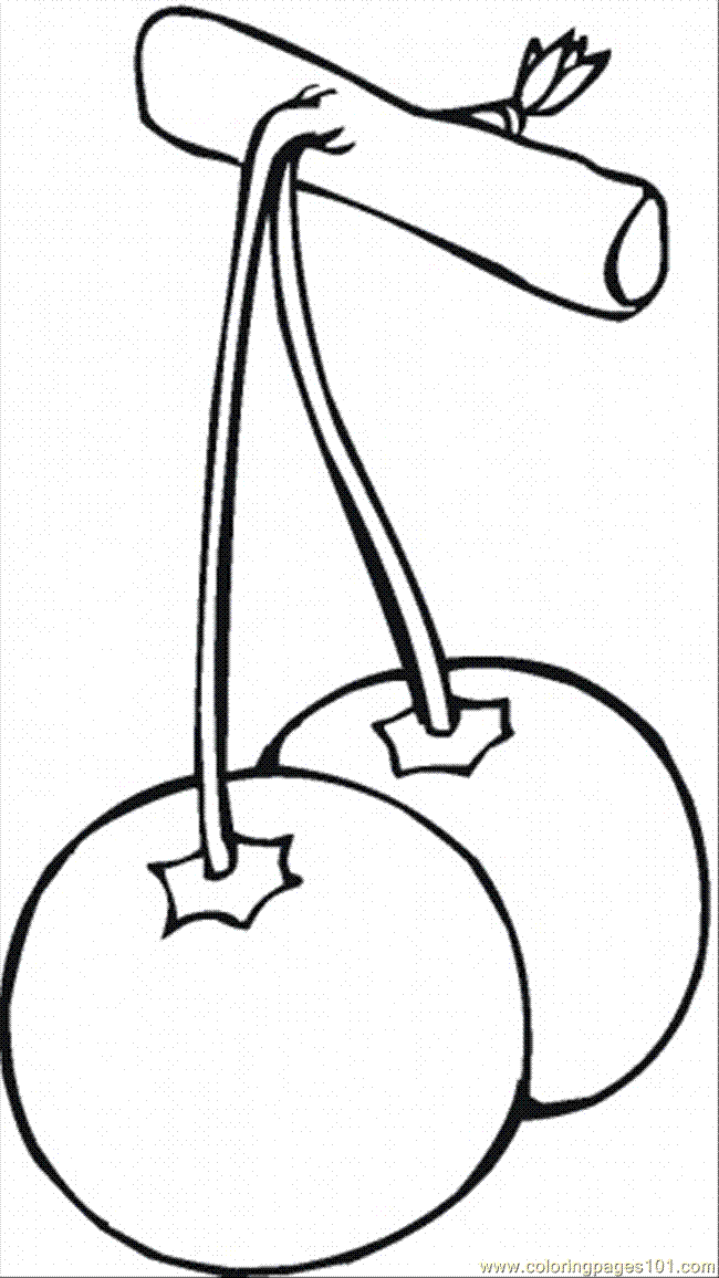 coloring pages cherry 10 food  fruits  cherries  free
