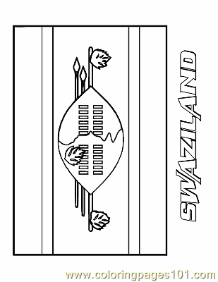 Coloring Pages Swaziland (Education > Flags) - free printable coloring ...