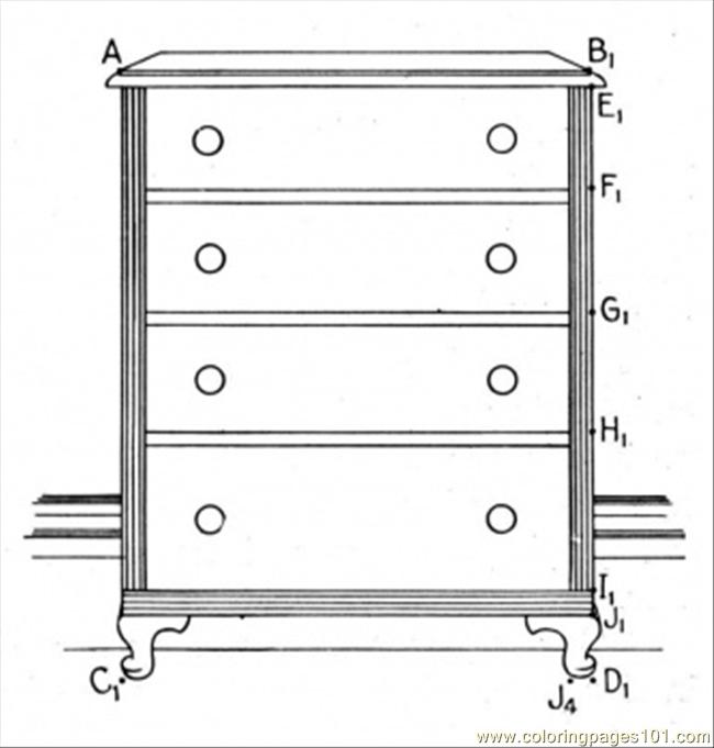 Coloring Pages Dresser (Other > Furnitures) - free printable coloring ...