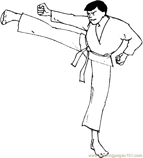 Boxing Judo Karate Coloring Page 18