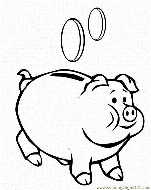 Pig Labeled Body Parts Diagram Sketch Coloring Page