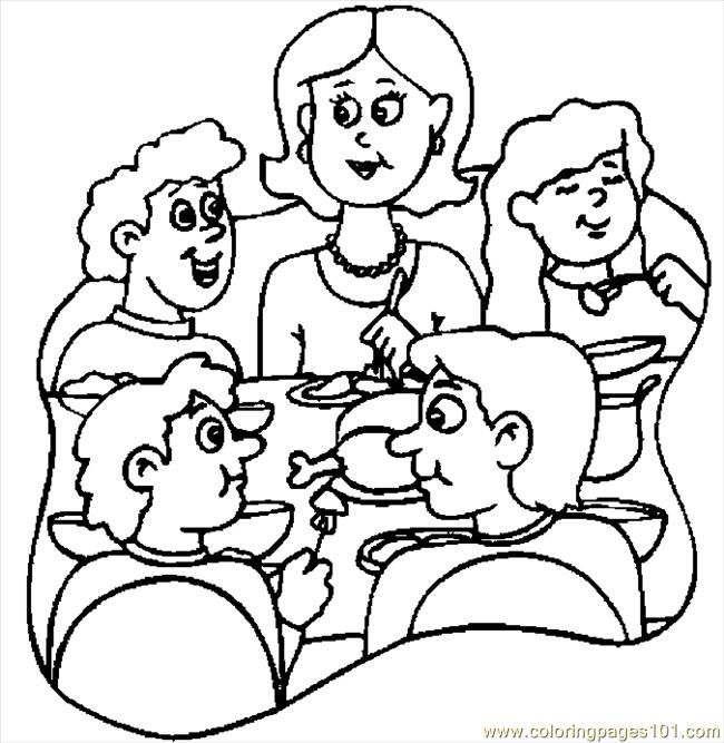 Thanksgiving Dinner Plate Coloring Page - HiColoringPages